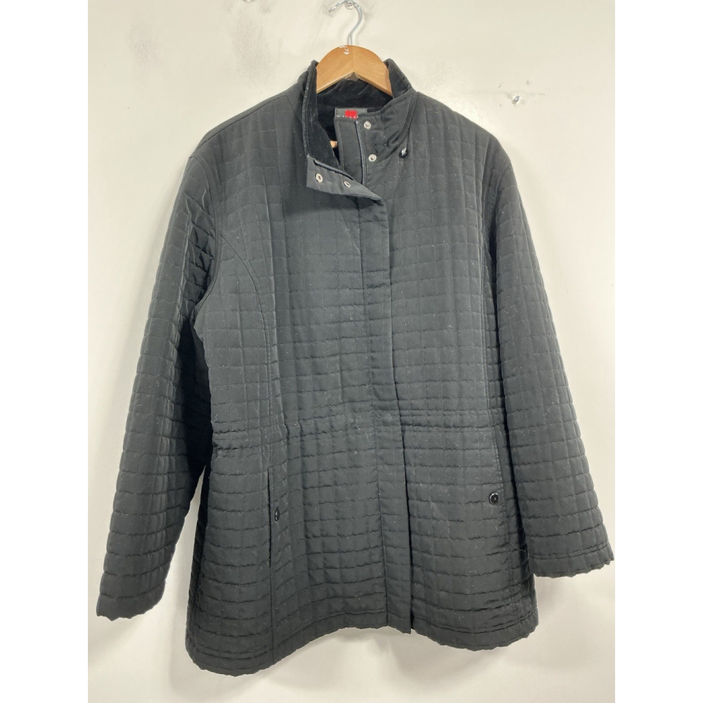 Womans Gallery Quilted Mid Length Jacket XL Black Lined